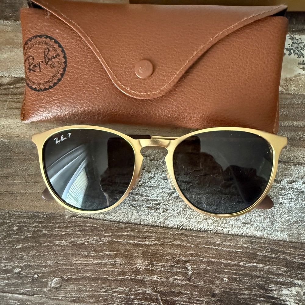 Ray-Ban Polarized Cat Eye Gold Sunglasses